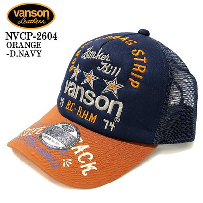 VANSON TWILL MESH CAP バンソン ツイル メッシュ キャップ 帽子 nvcp-2604