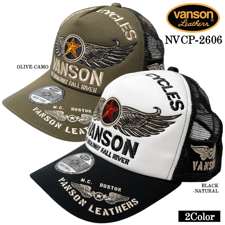 VANSON TWILL MESH CAP バンソン ツイル メッシュ キャップ 帽子 nvcp-2606
