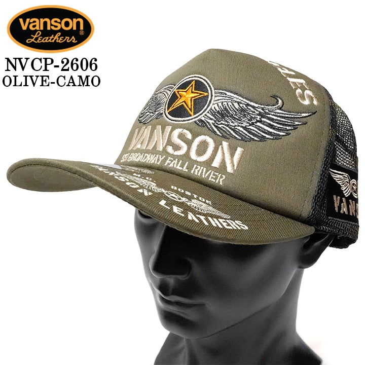 VANSON TWILL MESH CAP バンソン ツイル メッシュ キャップ 帽子 nvcp-2606