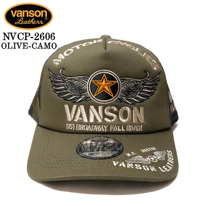 VANSON TWILL MESH CAP バンソン ツイル メッシュ キャップ 帽子 nvcp-2606