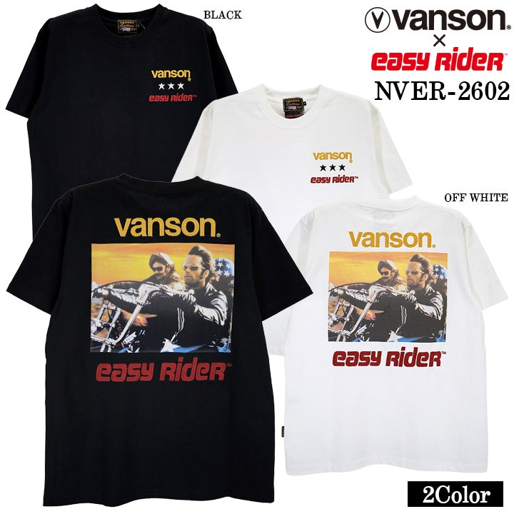 EASY RIDER VANSON TEE S/S T-SHIRT イージーライダー バンソン コラボ 天竺 半袖Tシャツ nver-2602