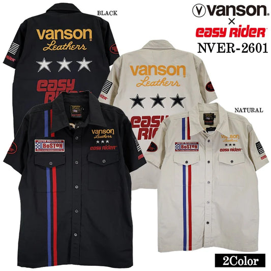 EASY RIDER VANSON TWILL S/S SHIRT イージーライダー バンソン コラボ ツイル 半袖シャツ nver-2604