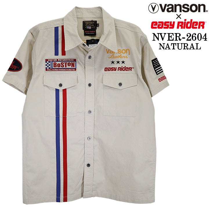 EASY RIDER VANSON TWILL S/S SHIRT イージーライダー バンソン コラボ ツイル 半袖シャツ nver-2604