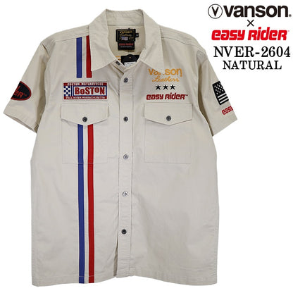 EASY RIDER VANSON TWILL S/S SHIRT イージーライダー バンソン コラボ ツイル 半袖シャツ nver-2604