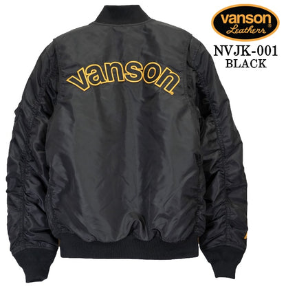 VANSON MA-1 FLIGHT JACKET STANDARD バンソン ナイロン フライトジャケット 中綿 定番  nvjk-001