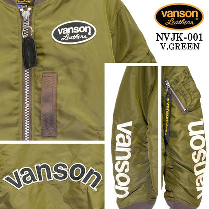 VANSON MA-1 FLIGHT JACKET STANDARD バンソン ナイロン フライトジャケット 中綿 定番  nvjk-001