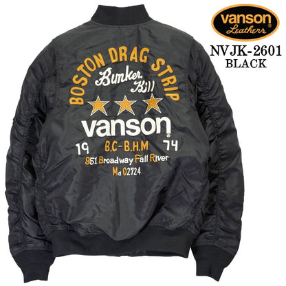 VANSON MA-1 FLIGHT JACKET バンソン ナイロン フライトジャケット 中綿 nvjk-2601