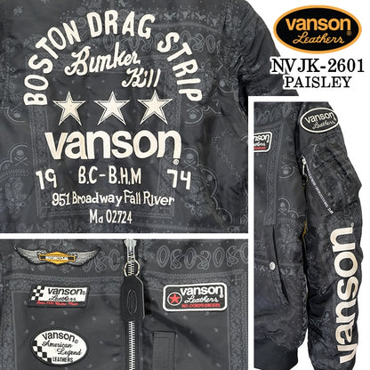 VANSON MA-1 FLIGHT JACKET バンソン ナイロン フライトジャケット 中綿 nvjk-2601
