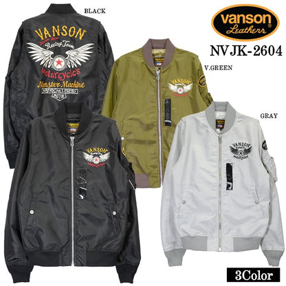 VANSON MA-1 FLIGHT JACKET バンソン ナイロン フライトジャケット 中綿無し nvjk-2604