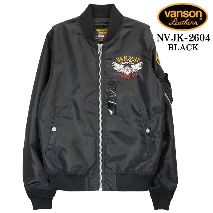 VANSON MA-1 FLIGHT JACKET バンソン ナイロン フライトジャケット 中綿無し nvjk-2604