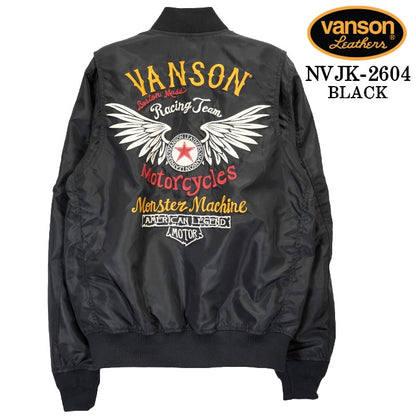 VANSON MA-1 FLIGHT JACKET バンソン ナイロン フライトジャケット 中綿無し nvjk-2604