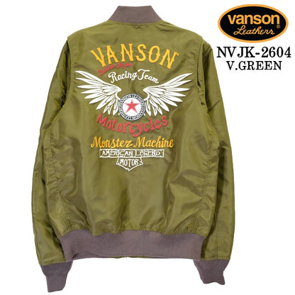 VANSON MA-1 FLIGHT JACKET バンソン ナイロン フライトジャケット 中綿無し nvjk-2604