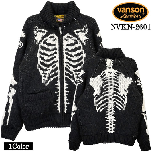 VANSON 3G JACQUARD KNIT JACKET BONE バンソン ジャカード ニット ジャケット ボーン nvkn-2601