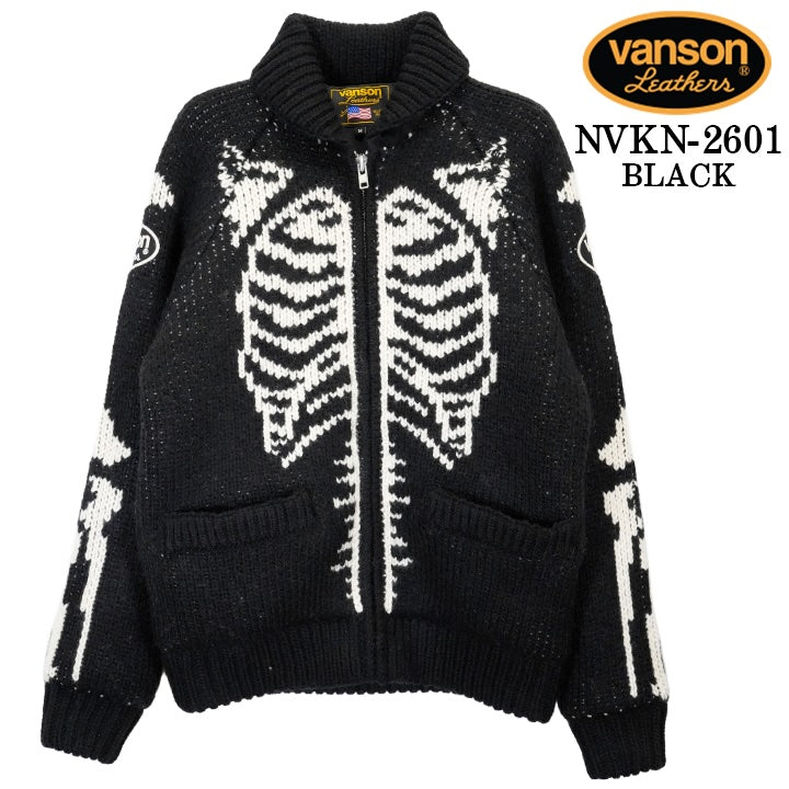 VANSON 3G JACQUARD KNIT JACKET BONE バンソン ジャカード ニット ジャケット ボーン nvkn-2601