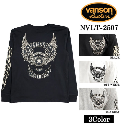 VANSON TEE L/S T-SHIRT バンソン 天竺 ロンT 長袖Tシャツ メンズ nvlt-2507