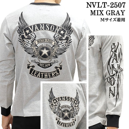 VANSON TEE L/S T-SHIRT バンソン 天竺 ロンT 長袖Tシャツ メンズ nvlt-2507