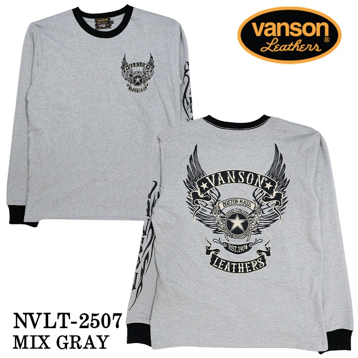 VANSON TEE L/S T-SHIRT バンソン 天竺 ロンT 長袖Tシャツ メンズ nvlt-2507