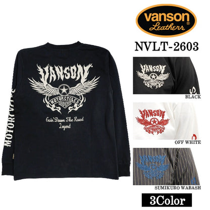 VANSON TEE L/S T-SHIRT バンソン 天竺 ロンT 長袖Tシャツ メンズ nvlt-2603
