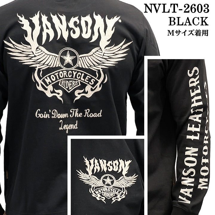 VANSON TEE L/S T-SHIRT バンソン 天竺 ロンT 長袖Tシャツ メンズ nvlt-2603