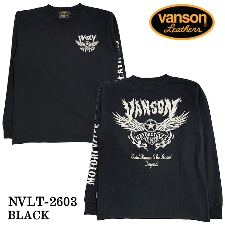 VANSON TEE L/S T-SHIRT バンソン 天竺 ロンT 長袖Tシャツ メンズ nvlt-2603