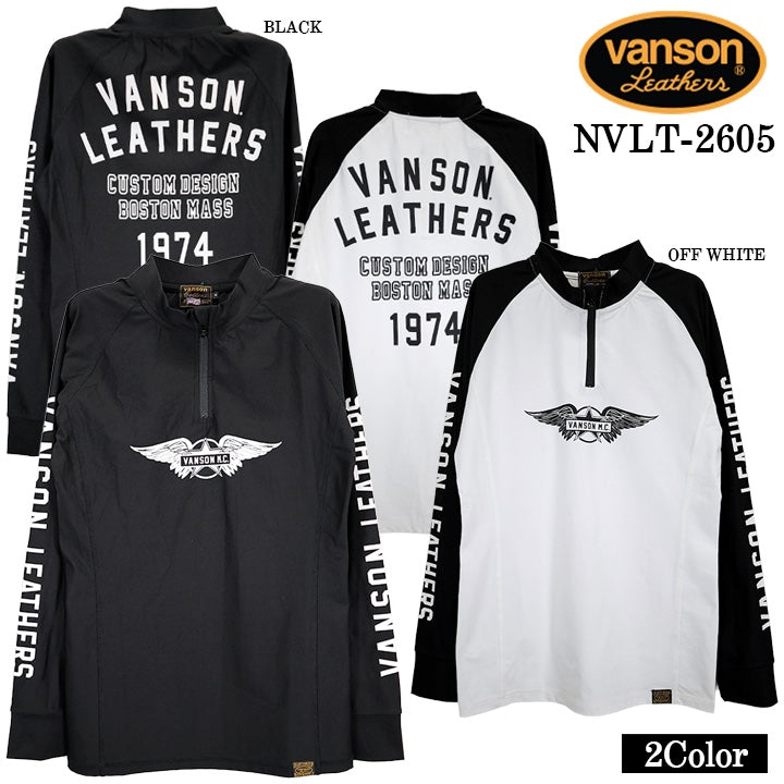 VANSON TEE DRY HALF ZIP L/S T-SHIRT RASH GUARD バンソン ドライ ハーフZIP ロンT 長袖Tシャツ ラッシュガード nvlt-2605