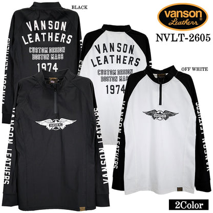 VANSON TEE DRY HALF ZIP L/S T-SHIRT RASH GUARD バンソン ドライ ハーフZIP ロンT 長袖Tシャツ ラッシュガード nvlt-2605