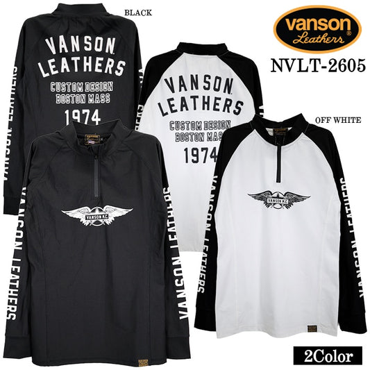 VANSON TEE DRY HALF ZIP L/S T-SHIRT RASH GUARD バンソン ドライ ハーフZIP ロンT 長袖Tシャツ ラッシュガード nvlt-2605