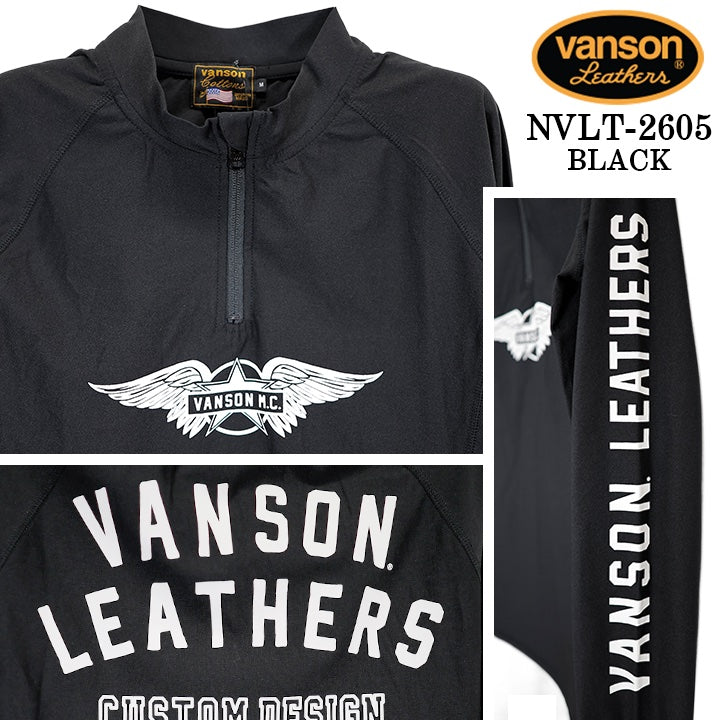 VANSON TEE DRY HALF ZIP L/S T-SHIRT RASH GUARD バンソン ドライ ハーフZIP ロンT 長袖Tシャツ ラッシュガード nvlt-2605