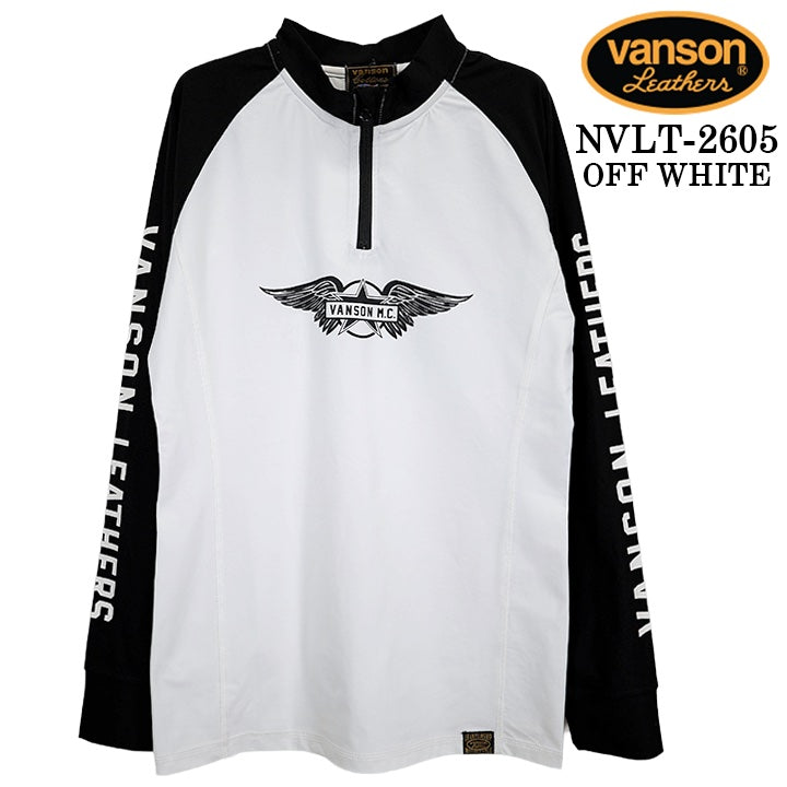 VANSON TEE DRY HALF ZIP L/S T-SHIRT RASH GUARD バンソン ドライ ハーフZIP ロンT 長袖Tシャツ ラッシュガード nvlt-2605
