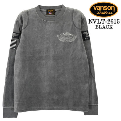 VANSON TEE VELOUR L/S T-SHIRT バンソン ベロア ロンT 長袖 Tシャツ メンズ nvlt-2615