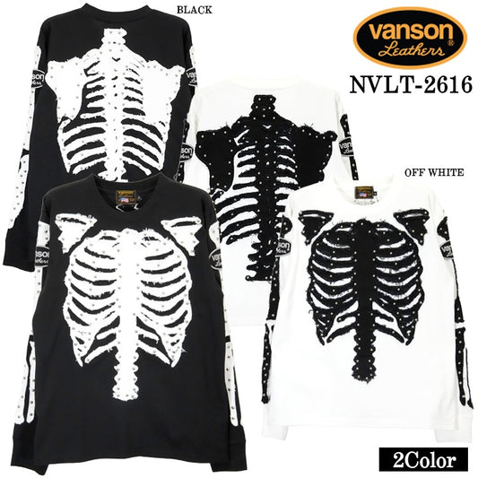 VANSON TEE L/S T-SHIRT BONE バンソン 天竺 ロンT 長袖 Tシャツ ボーン nvlt-2616