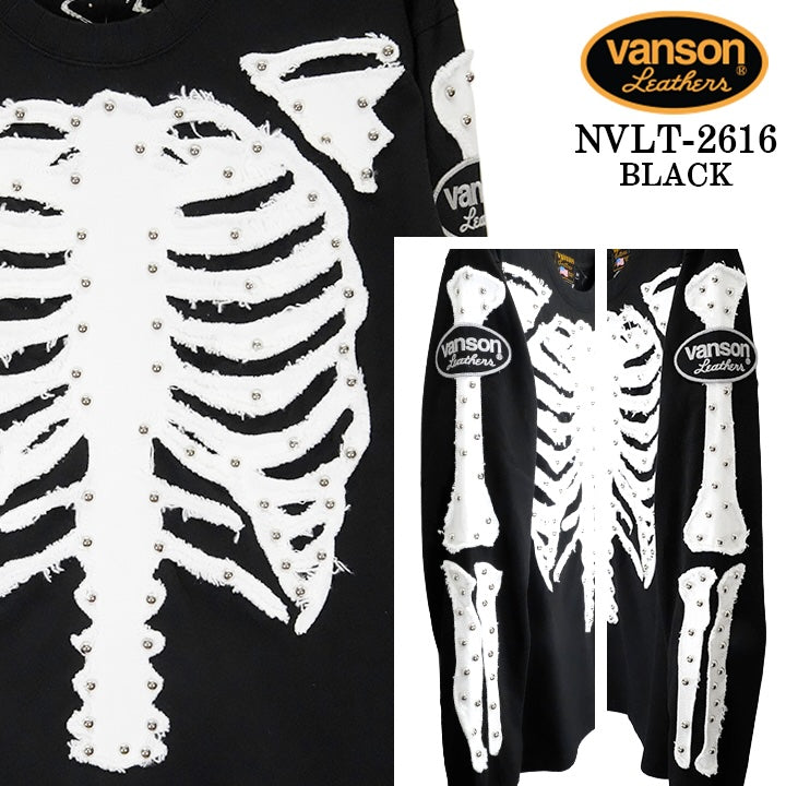 VANSON TEE L/S T-SHIRT BONE バンソン 天竺 ロンT 長袖 Tシャツ ボーン nvlt-2616