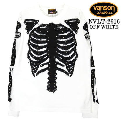 VANSON TEE L/S T-SHIRT BONE バンソン 天竺 ロンT 長袖 Tシャツ ボーン nvlt-2616