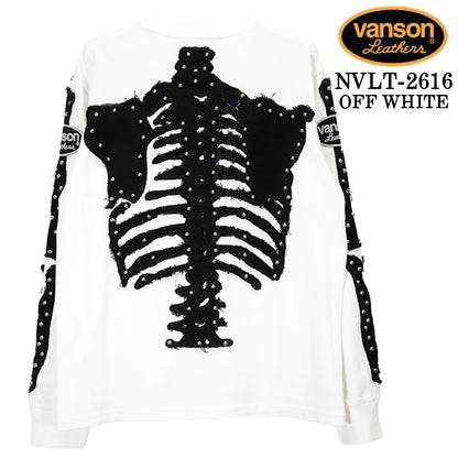 VANSON TEE L/S T-SHIRT BONE バンソン 天竺 ロンT 長袖 Tシャツ ボーン nvlt-2616