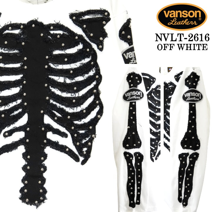 VANSON TEE L/S T-SHIRT BONE バンソン 天竺 ロンT 長袖 Tシャツ ボーン nvlt-2616