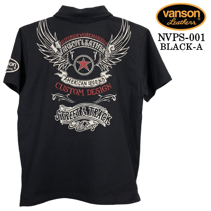 VANSON S/S POLO SHIRT STANDARD バンソン 天竺 半袖 ポロシャツ 定番 nvps-001
