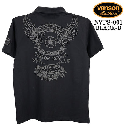 VANSON S/S POLO SHIRT STANDARD バンソン 天竺 半袖 ポロシャツ 定番 nvps-001