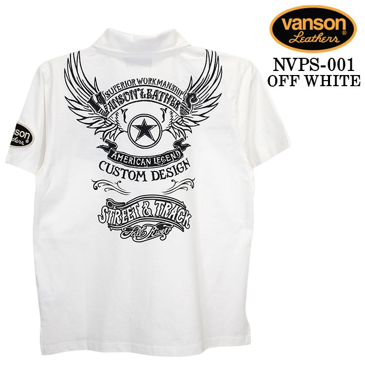 VANSON S/S POLO SHIRT STANDARD バンソン 天竺 半袖 ポロシャツ 定番 nvps-001