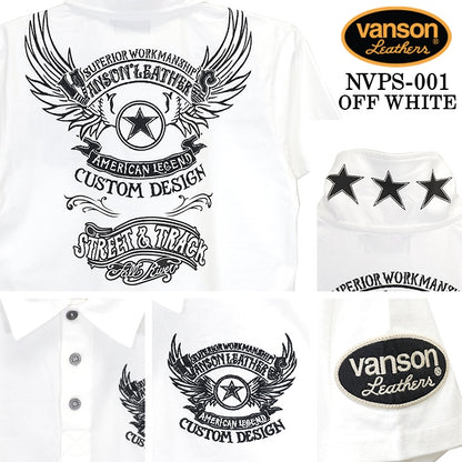 VANSON S/S POLO SHIRT STANDARD バンソン 天竺 半袖 ポロシャツ 定番 nvps-001