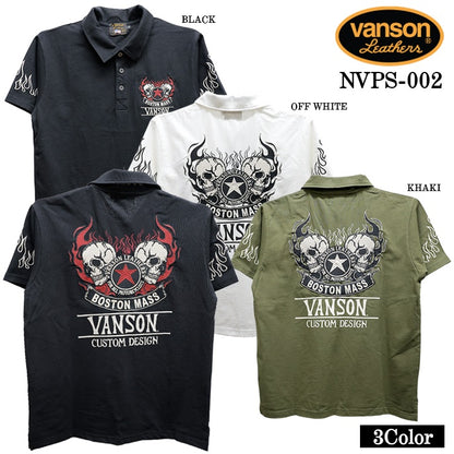 VANSON S/S POLO SHIRT STANDARD バンソン 天竺 半袖 ポロシャツ 定番 nvps-002