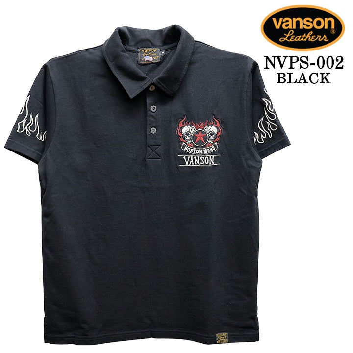 VANSON S/S POLO SHIRT STANDARD バンソン 天竺 半袖 ポロシャツ 定番 nvps-002