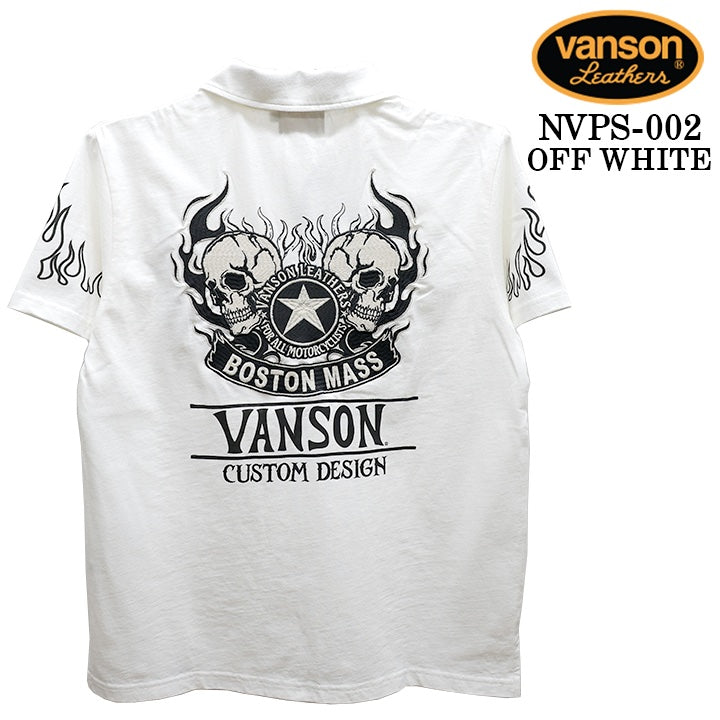 VANSON S/S POLO SHIRT STANDARD バンソン 天竺 半袖 ポロシャツ 定番 nvps-002