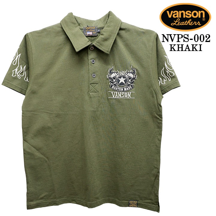 VANSON S/S POLO SHIRT STANDARD バンソン 天竺 半袖 ポロシャツ 定番 nvps-002