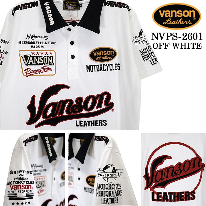 VANSON S/S POLO SHIRTバンソン 天竺 半袖 ポロシャツ nvps-2601