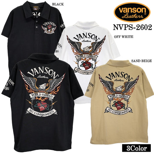 VANSON S/S POLO SHIRTバンソン 天竺 半袖 ポロシャツ nvps-2602