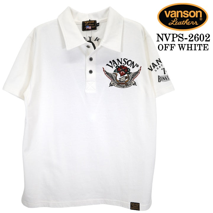 VANSON S/S POLO SHIRTバンソン 天竺 半袖 ポロシャツ nvps-2602