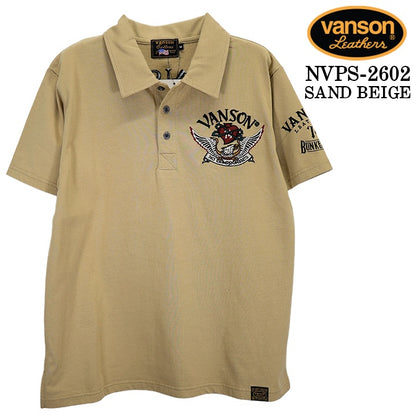 VANSON S/S POLO SHIRTバンソン 天竺 半袖 ポロシャツ nvps-2602