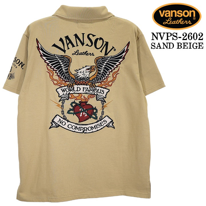 VANSON S/S POLO SHIRTバンソン 天竺 半袖 ポロシャツ nvps-2602