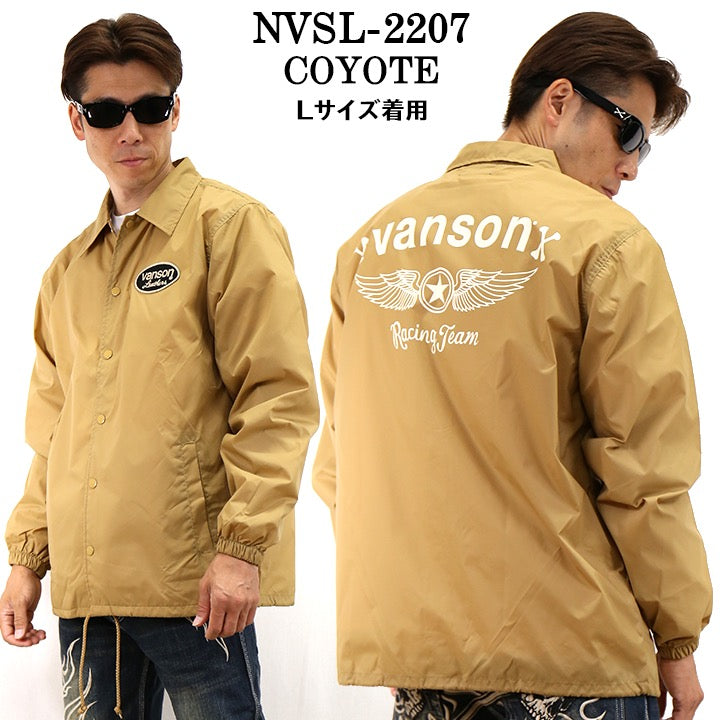 VANSON NYLON COACH JACKET STANDARD バンソン ナイロン コーチジャケット 定番 nvsl-2207