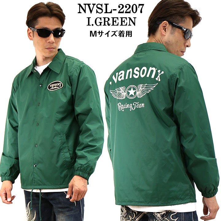 VANSON NYLON COACH JACKET STANDARD バンソン ナイロン コーチジャケット 定番 nvsl-2207